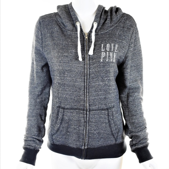 Victoria's Secret Sweaters - Victoria's Secret Love Pink Zip Hoodie Sweater XS